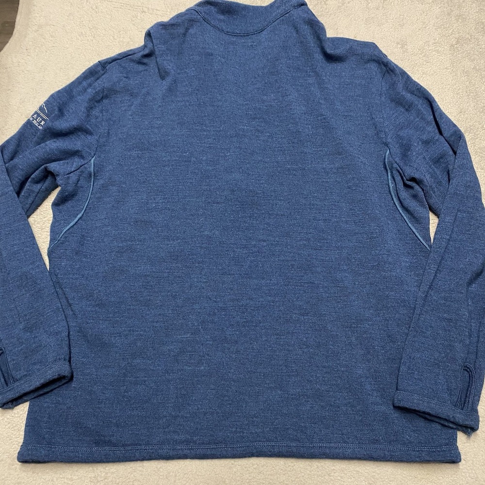 Icebreaker 1/4 Zip Mens Medium Blue Merino Wool Pullover Matakauri Resort - Picture 10 of 10